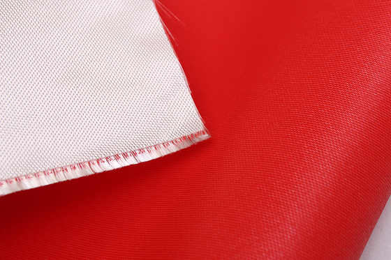 tessuto di saia rivestito di silicone rosso del tessuto 1/3 della vetroresina dell'isolamento termico di 0.45mm